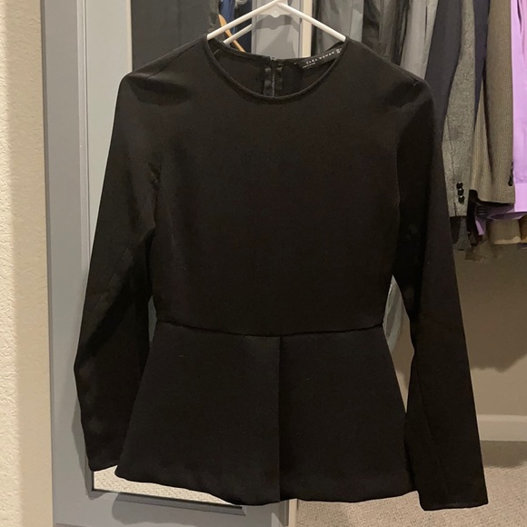 Zaria - Black Peplum Top & Organza Pants